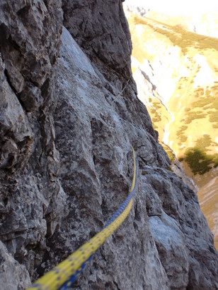 1te Seillänge Querung