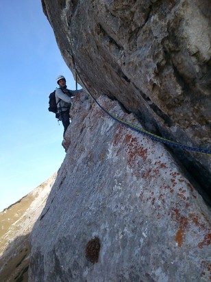 4te Seillänge Quergang