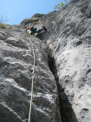 Achte Seillänge Ausstiegsriss