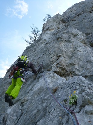 Beginn dritte Seillänge Beginn dritte Seillänge