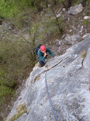 Ende erste Seillänge Ende erste Seillänge