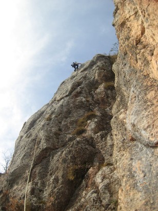 Pfeiler in der dritten Seillänge