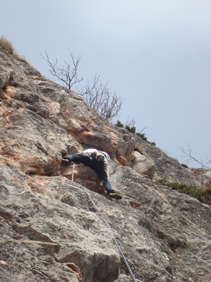 Siebente Seillänge Schlüsselstelle Piaz