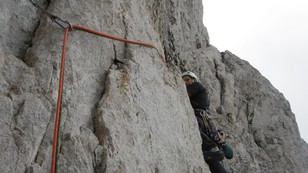 Beginn 4. Seillänge Beginn 4. Seillänge