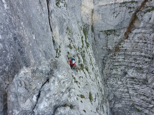 10. Seillänge zurück an die Kante