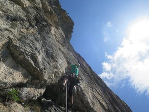 2. Seillänge im Riss