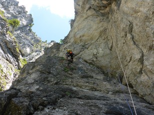 7. Seillänge Beginn