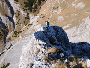 7te Seillänge Blick zurück