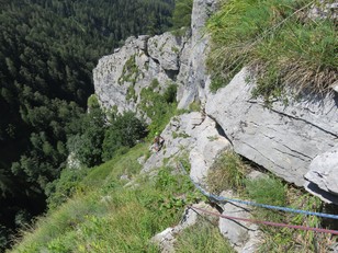 8. Seillänge Querung über Platten