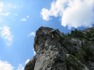 Dritte Seillänge kurzer steiler Bauch Dritte Seillänge kurzer steiler Bauch