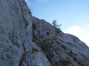 Ende vierte Seillänge Ende vierte Seillänge