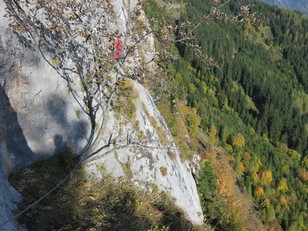 Fünfte Seillänge Querung