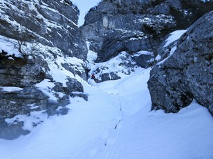 Gehgelände in der dritten Seillänge