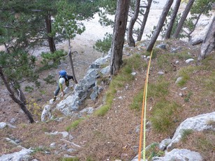 In der ersten Seillänge