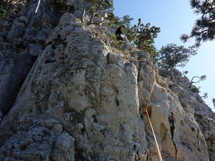 Noch ein Überhang in der 12. Seillänge