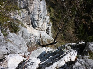 Plattenbuckel der zweiten Seillänge Plattenbuckel der zweiten Seillänge