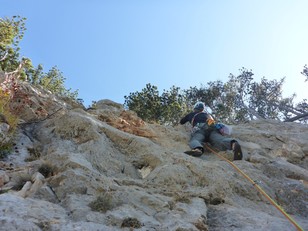 Schönes steiles Wandl in der 10. Seillänge