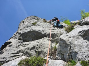 Sechste Seillänge Beginn Sechste Seillänge Beginn
