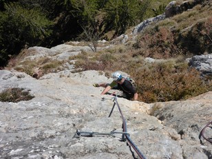 Steile vierte Seillänge