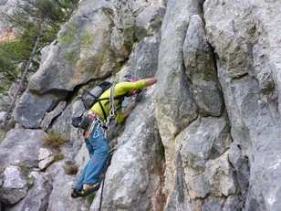 Vierte Seillänge Beginn Vierte Seillänge Beginn