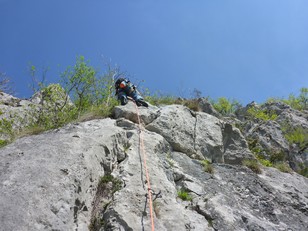 Vierte Seillänge Überhang Vierte Seillänge Überhang