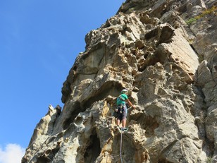 Vierte Tafoni Seillänge Vierte Tafoni Seillänge