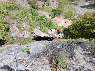 Zweite Seillänge an der Kante