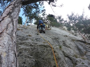 Zweite Seillänge Beginn