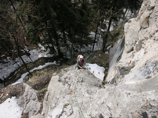 Zweite Seillänge Beginn Zweite Seillänge Beginn