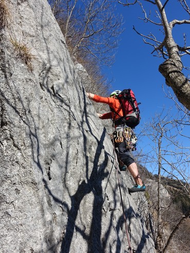 3. Seillänge in die Plattenzone