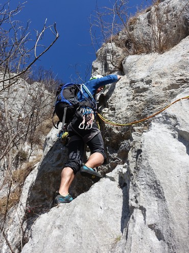 6. Seillänge steiler Beginn