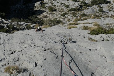 5. Seillänge in perfektem Fels