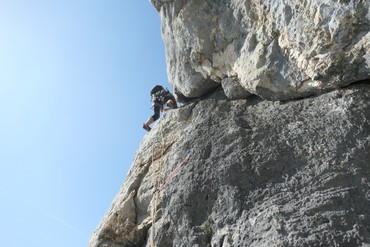 8. Seillänge Beginn