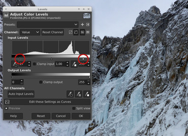 gimp color levels gimp color levels