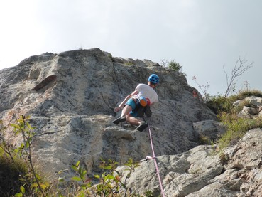 3. Seillänge in der steilen Wand