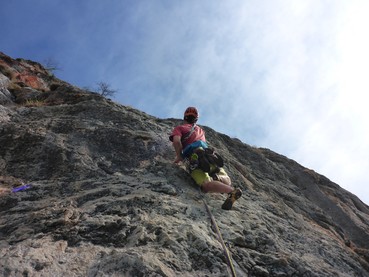 3. Seillänge steiler Beginn