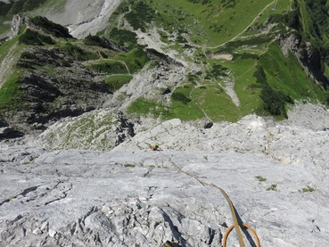 6. Seillänge schöne Plattenzone