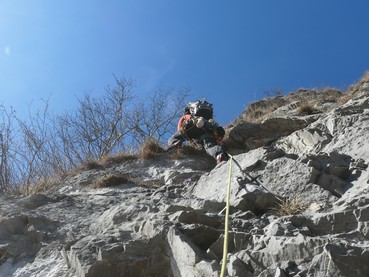 7. Seillänge Beginn