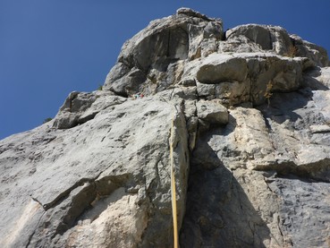 7. Seillänge - steile Verschneidung