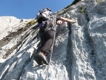 9. Seillänge Beginn